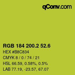 カラーコード: RGB 184 200.2 52.6 | qconv.com