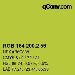 カラーコード: RGB 184 200.2 56 | qconv.com