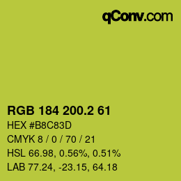 カラーコード: RGB 184 200.2 61 | qconv.com
