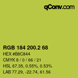 カラーコード: RGB 184 200.2 68 | qconv.com
