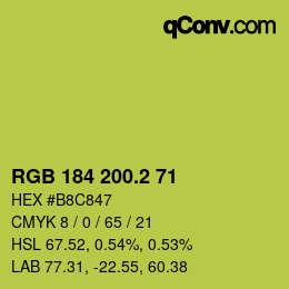 カラーコード: RGB 184 200.2 71 | qconv.com