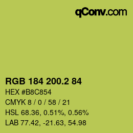 カラーコード: RGB 184 200.2 84 | qconv.com