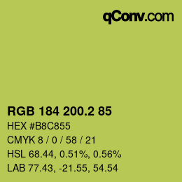 カラーコード: RGB 184 200.2 85 | qconv.com