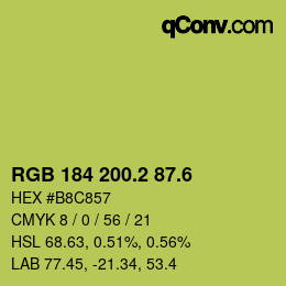 カラーコード: RGB 184 200.2 87.6 | qconv.com