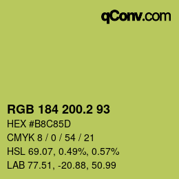 カラーコード: RGB 184 200.2 93 | qconv.com
