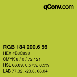 カラーコード: RGB 184 200.6 56 | qconv.com