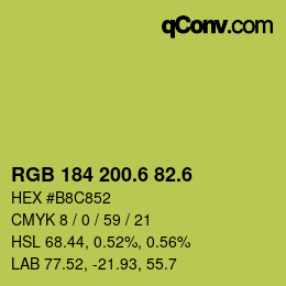 カラーコード: RGB 184 200.6 82.6 | qconv.com
