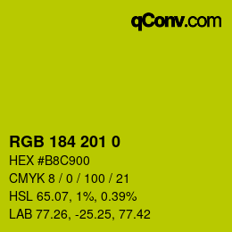カラーコード: RGB 184 201 0 | qconv.com