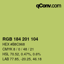 カラーコード: RGB 184 201 104 | qconv.com
