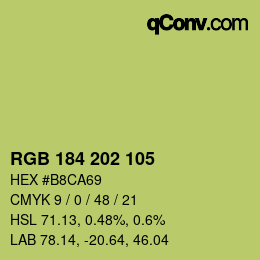 カラーコード: RGB 184 202 105 | qconv.com