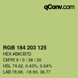 カラーコード: RGB 184 203 125 | qconv.com