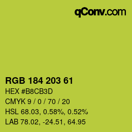 カラーコード: RGB 184 203 61 | qconv.com