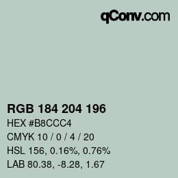 Código de color: RGB 184 204 196 | qconv.com