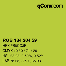 Farbcode: RGB 184 204 59 | qconv.com