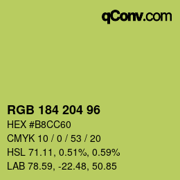 カラーコード: RGB 184 204 96 | qconv.com