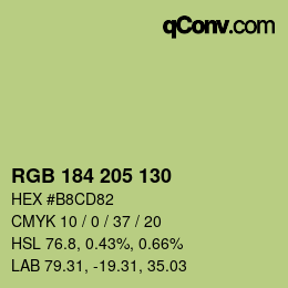 カラーコード: RGB 184 205 130 | qconv.com