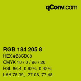 カラーコード: RGB 184 205 8 | qconv.com