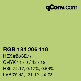 颜色代码: RGB 184 206 119 | qconv.com