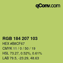Color code: RGB 184 207 103 | qconv.com
