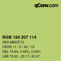 Color code: RGB 184 207 114 | qconv.com