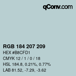 Code couleur: RGB 184 207 209 | qconv.com