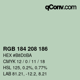 Code couleur: RGB 184 208 186 | qconv.com