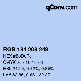 Color code: RGB 184 208 248 | qconv.com