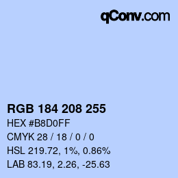Color code: RGB 184 208 255 | qconv.com