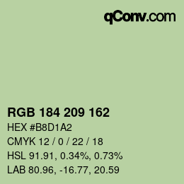 Color code: RGB 184 209 162 | qconv.com