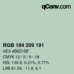 Farbcode: RGB 184 209 191 | qconv.com