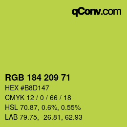 Color code: RGB 184 209 71 | qconv.com
