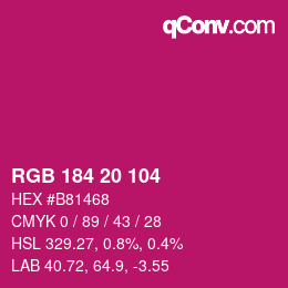 Color code: RGB 184 20 104 | qconv.com
