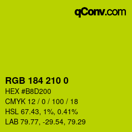 カラーコード: RGB 184 210 0 | qconv.com