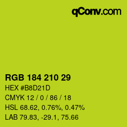 カラーコード: RGB 184 210 29 | qconv.com