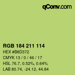 Color code: RGB 184 211 114 | qconv.com