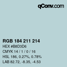 Código de color: RGB 184 211 214 | qconv.com