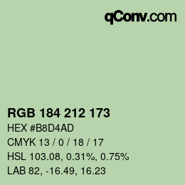Color code: RGB 184 212 173 | qconv.com
