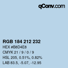 Code couleur: RGB 184 212 232 | qconv.com