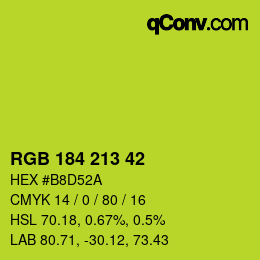 颜色代码: RGB 184 213 42 | qconv.com
