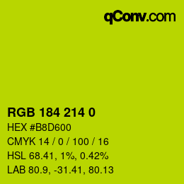 カラーコード: RGB 184 214 0 | qconv.com
