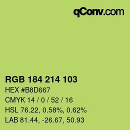 Color code: RGB 184 214 103 | qconv.com