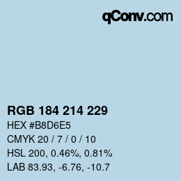 Color code: RGB 184 214 229 | qconv.com