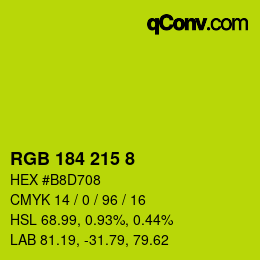 カラーコード: RGB 184 215 8 | qconv.com