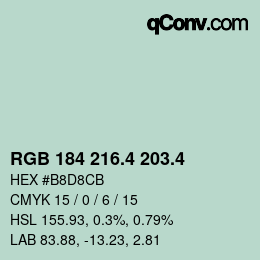 カラーコード: RGB 184 216.4 203.4 | qconv.com