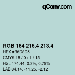 カラーコード: RGB 184 216.4 213.4 | qconv.com