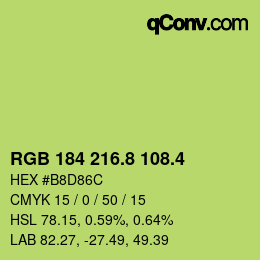 カラーコード: RGB 184 216.8 108.4 | qconv.com