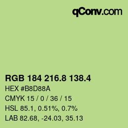 カラーコード: RGB 184 216.8 138.4 | qconv.com