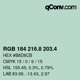 カラーコード: RGB 184 216.8 203.4 | qconv.com