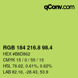 カラーコード: RGB 184 216.8 98.4 | qconv.com