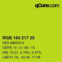 Color code: RGB 184 217 25 | qconv.com